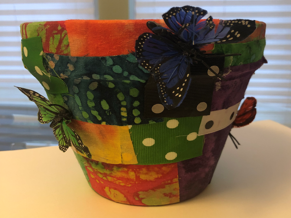 Preparing Pretty Plant Pots for the Fall/Winter Bazaar